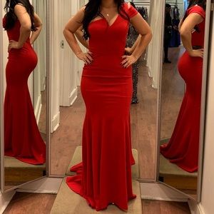 Betsey & Adam Red Gown - Never worn. NWT.